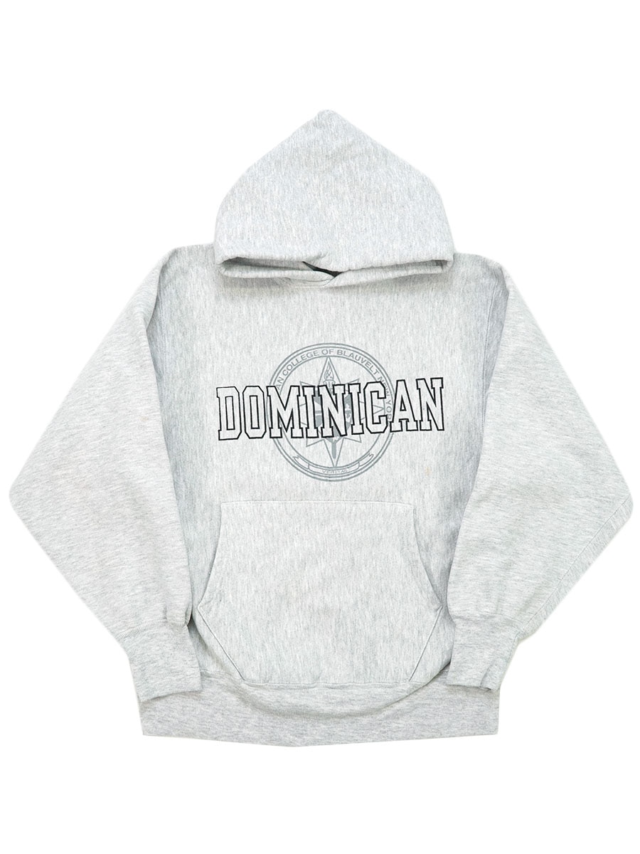 90's 刺繍タグ チャンピオンRWパーカ ''DOMINICAN'' グレー 表記(L