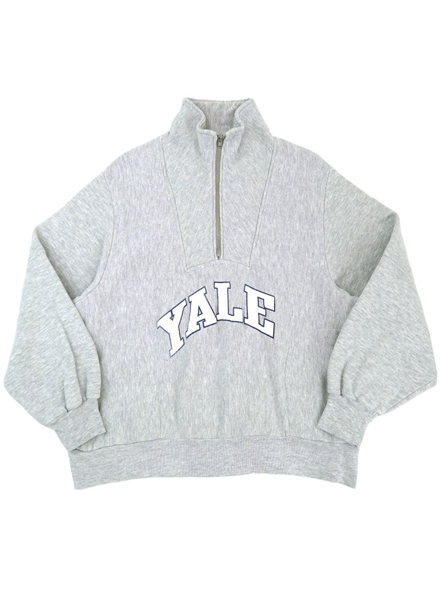 90's MVP ''YALE'' ハーフジップスウェット グレー 表記(XL) USA製