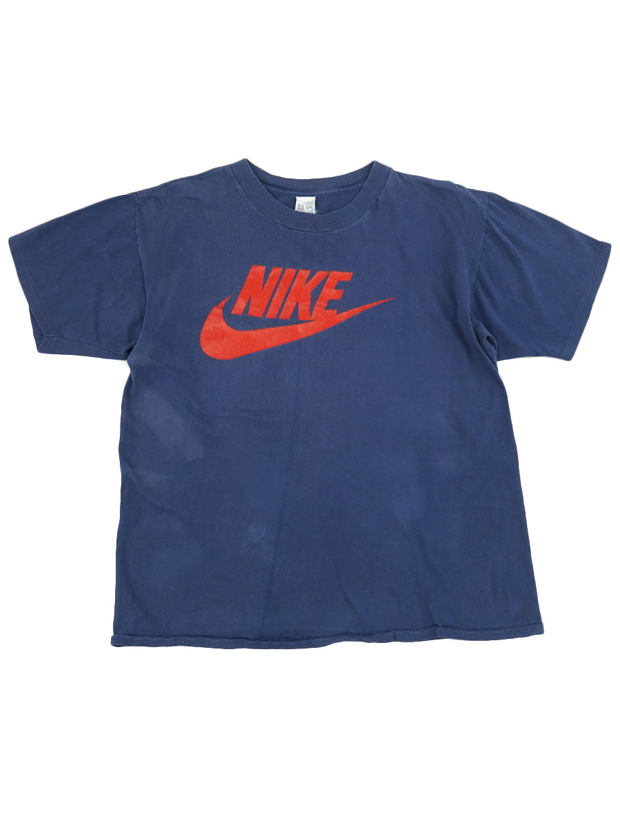 70's 風車タグ NIKE スウォッシュロゴ Tシャツ 表記(L) ネイビー | NEW
