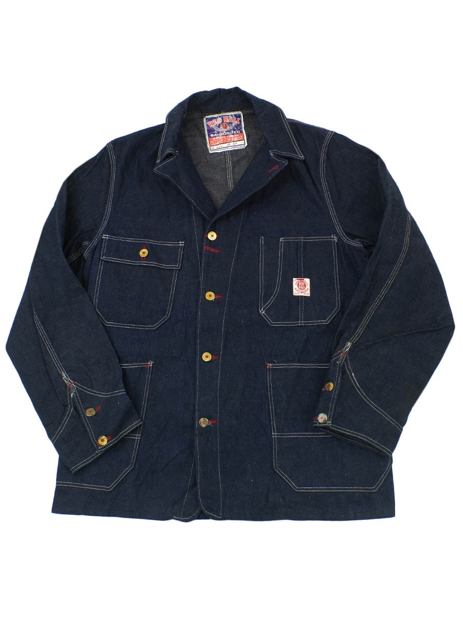 40's RED BALL ダブル襟 4つポケ デニムカバーオール 濃紺 表記(40