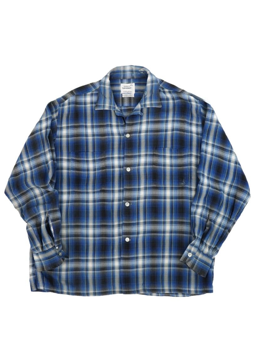 60's PENNEY'S TOWNCRAFT ループカラー オンブレーチェック レーヨン