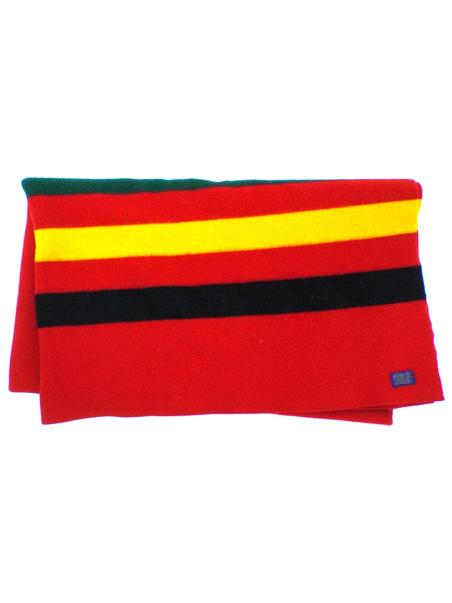 70's PENDLETON ライン入り ウールブランケット 実寸(177.5x214cm位