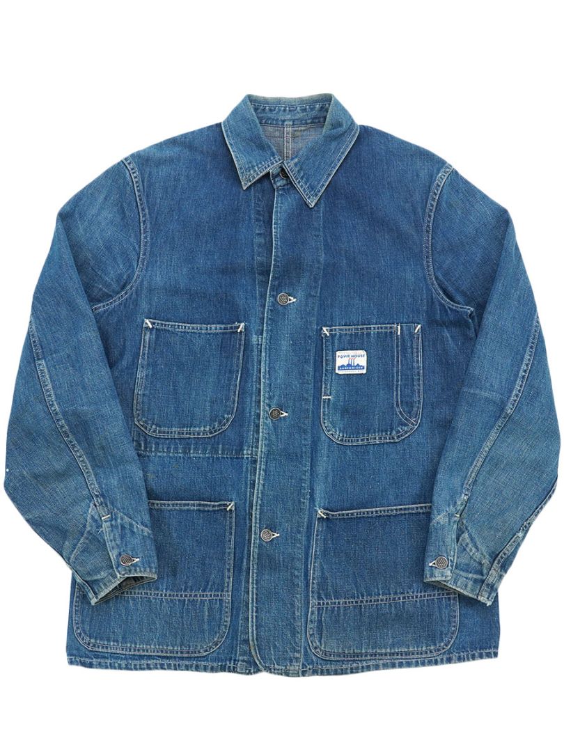 40's POWR HOUSE ダブル襟 デニムカバーオール 13スターボタン 実寸(42