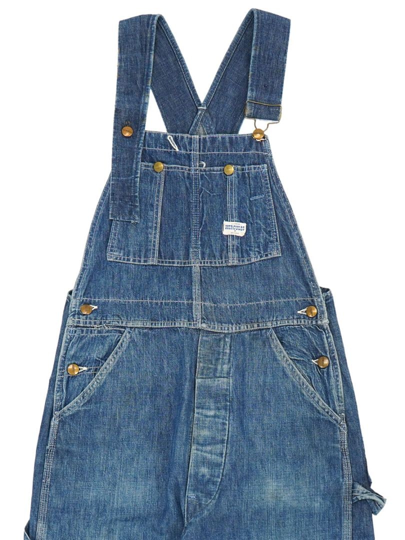 50's HERCULES デニムオーバーオール 良雰囲気 実寸(31.5x34位) | NEW