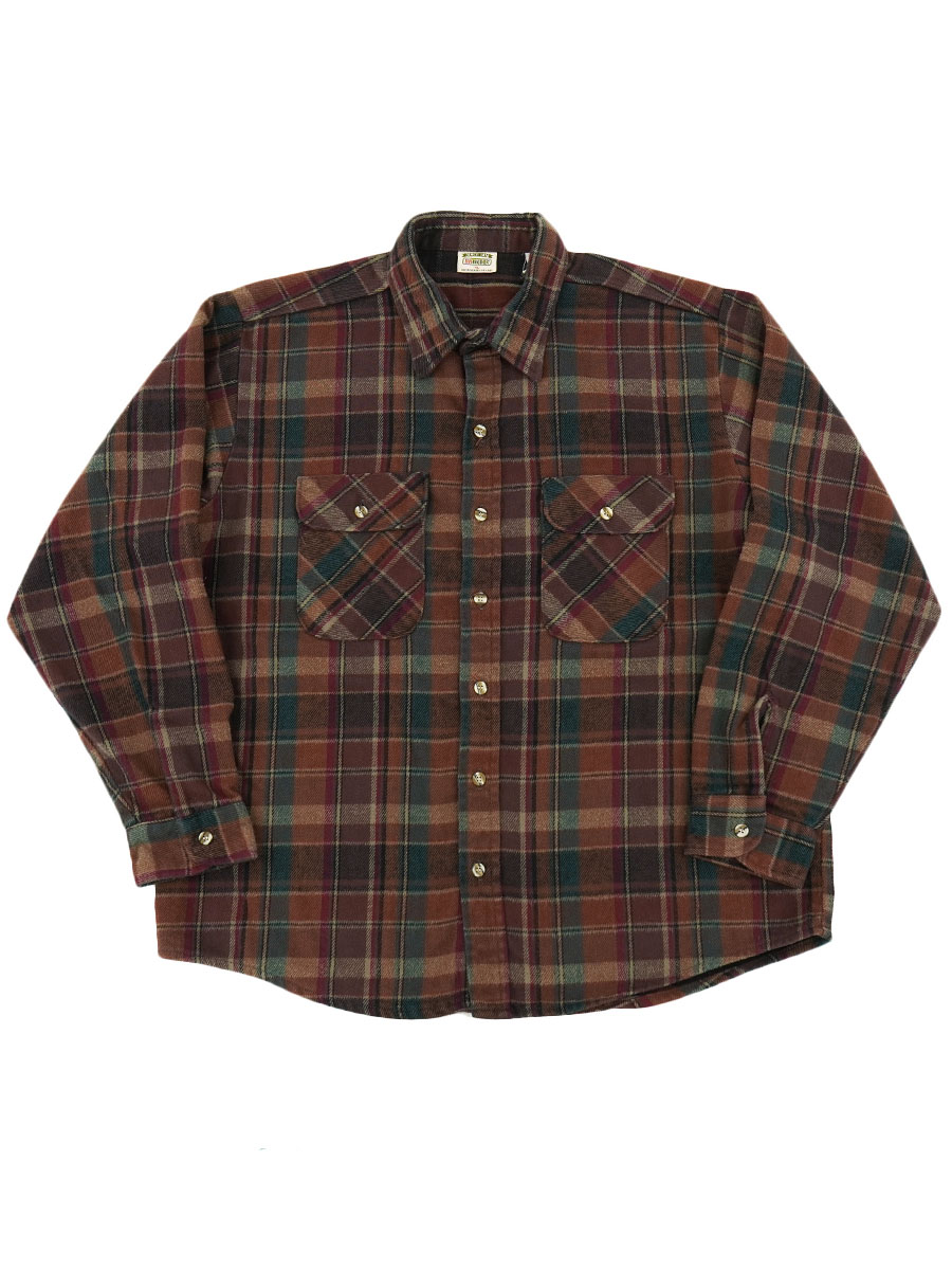 好配色 90's FIVE BROTHER ヘビーネルシャツ ブラウン USA 90's FIVEBROTHER 好配色チェック フランネルシャツ 表記(XL) USA製