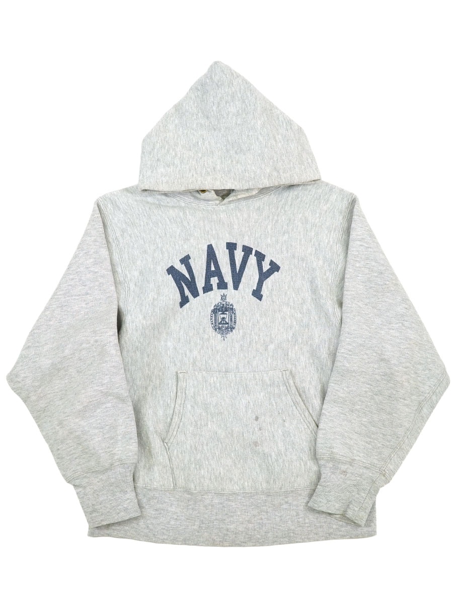 80's プリントタグ チャンピオンRW ''NAVY'' 染み込みプリント 表記(M) USA製