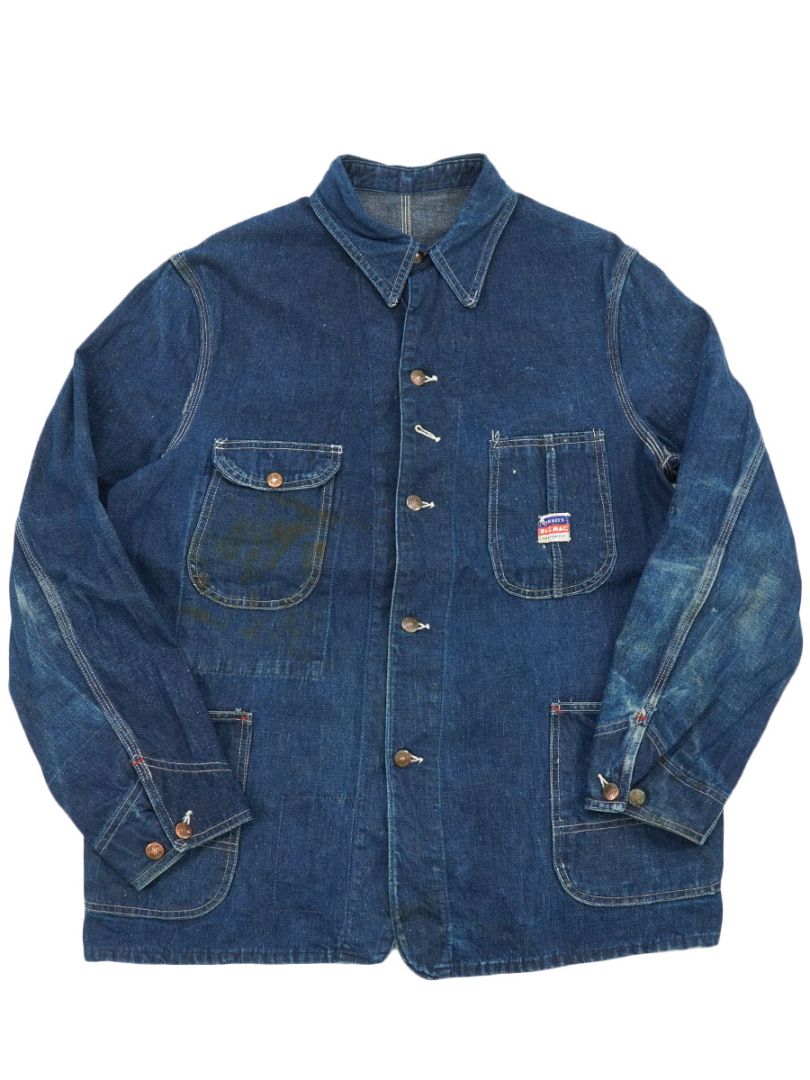 50's BIG MAC ダブル襟 デニムカバーオール 濃紺 実寸(46位) | NEW