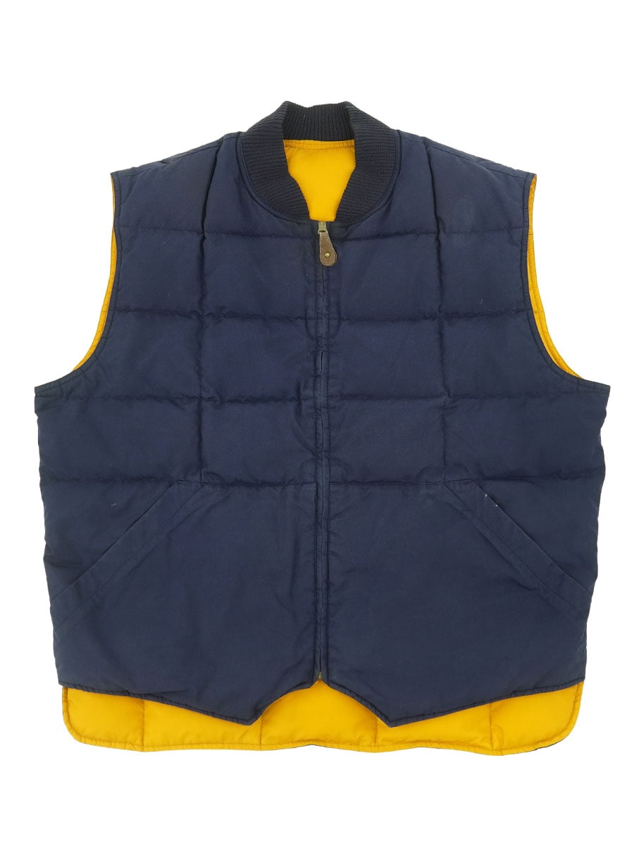 80's 黒タグ エディーバウアー リバーシブル ダウンベスト ネイビー