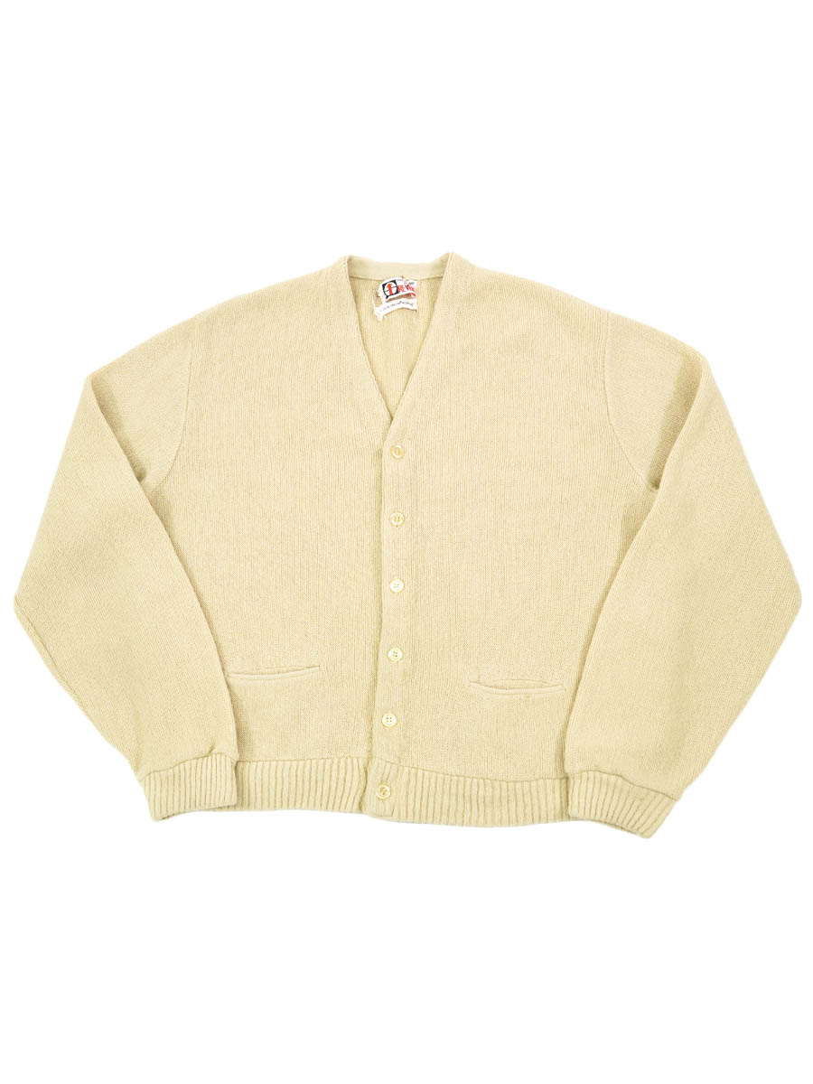 60s 70s revere アクリル カーディガン vintage 60's REVERE アクリルカーディガン アイボリー 表記(XL) | すべての