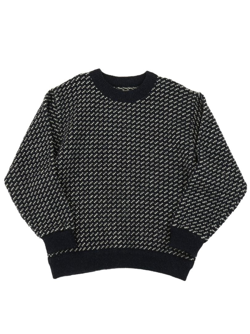 LL BEAN ウール バーズアイニット ネイビー XL L.L.Bean◇バーズアイニット/ニット・セーター(薄手)/L/ウール