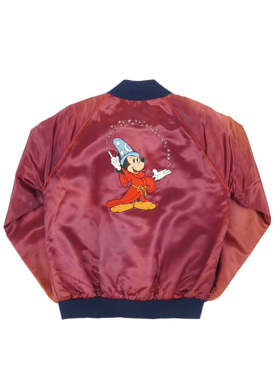 80's Disney ミッキーマウス ファンタジア サテンジャケット 表記(M