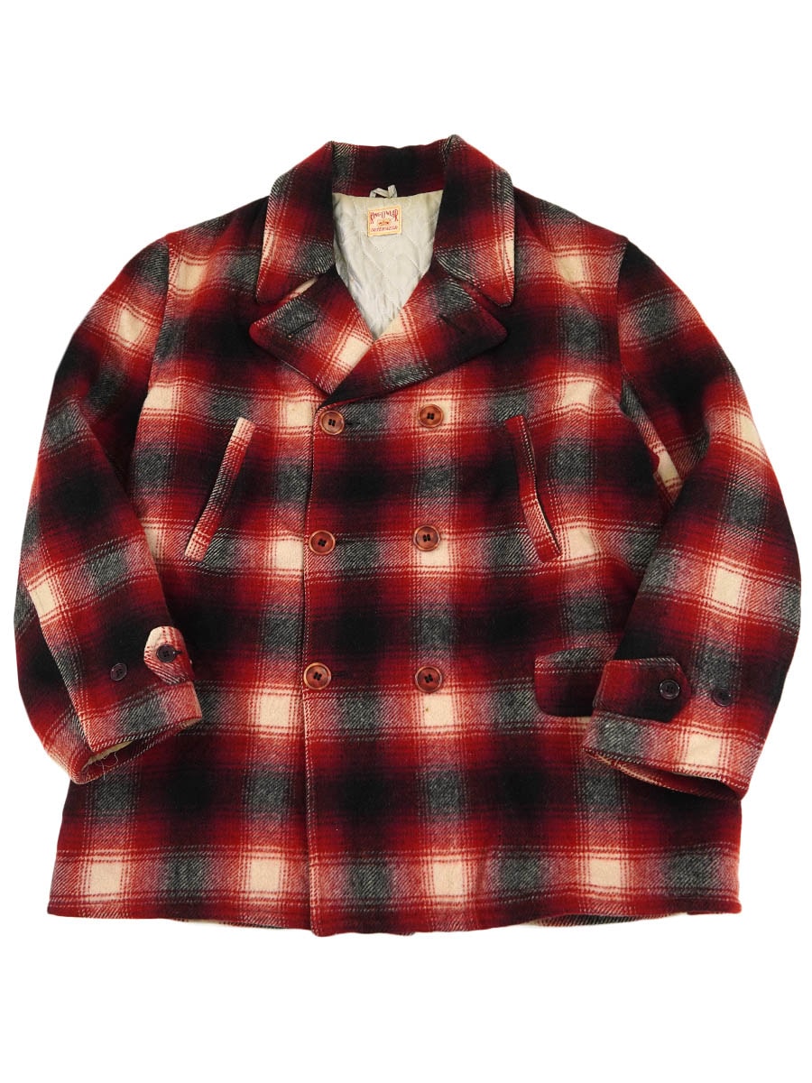 50's KING-O-WEAR オンブレーチェック ウールPコート 実寸(40位