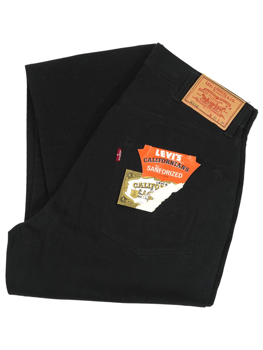 60's Levi's 911G BIG-E ピケパンツ ブラック！表記(31x34) DEAD