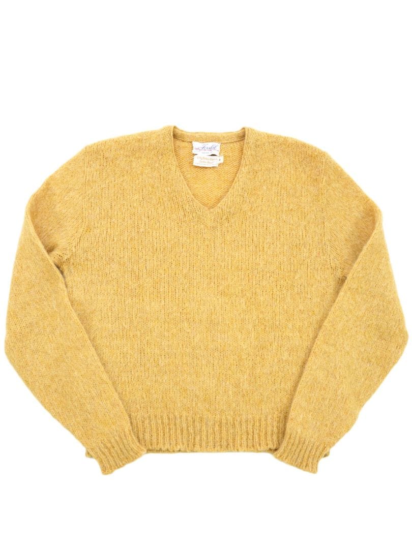 60's～ Jersild モヘア×アルパカ Vネックセーター からし 表記(M