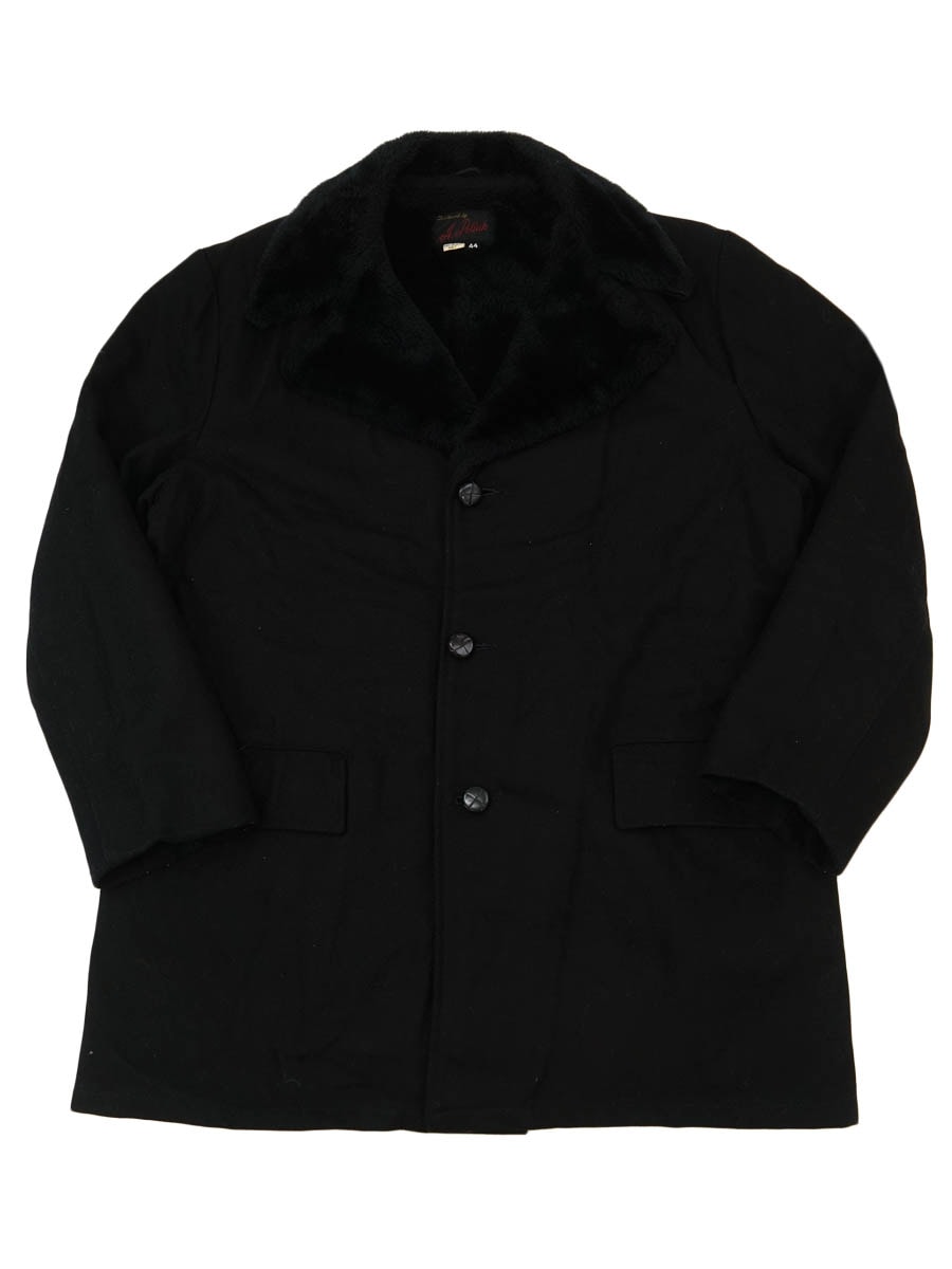 60s ギャングコート　ブラック 60s 70s zero king vintage ウール ボア ギャングコート 古着 used