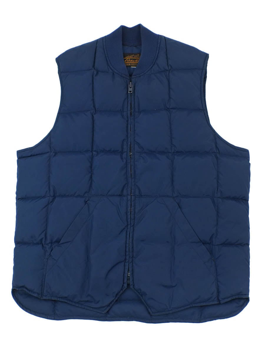 80's～ 黒タグ エディーバウアー ダウンベスト ネイビー 実寸(L位) USA