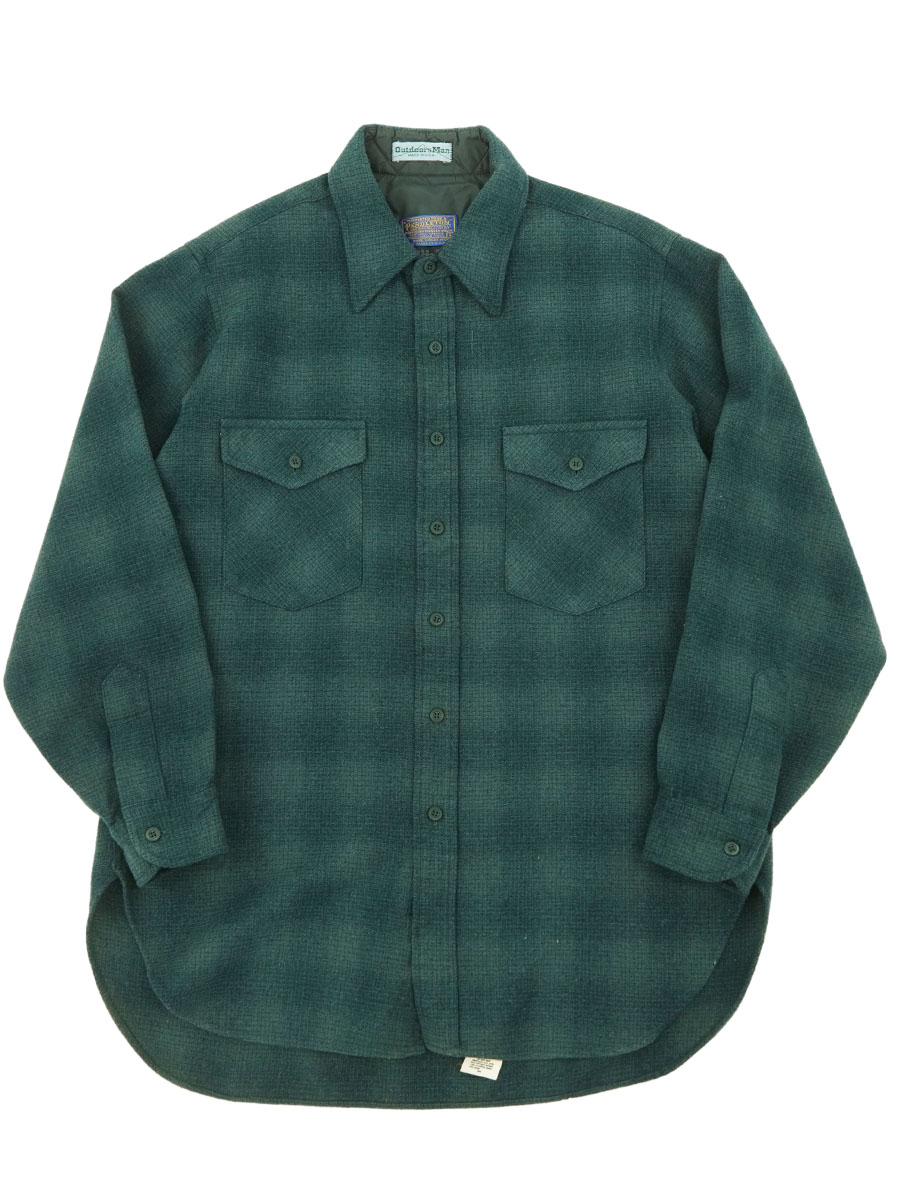 70's～ ペンドルトンxOutdoors Man オンブレーチェック ウールシャツ