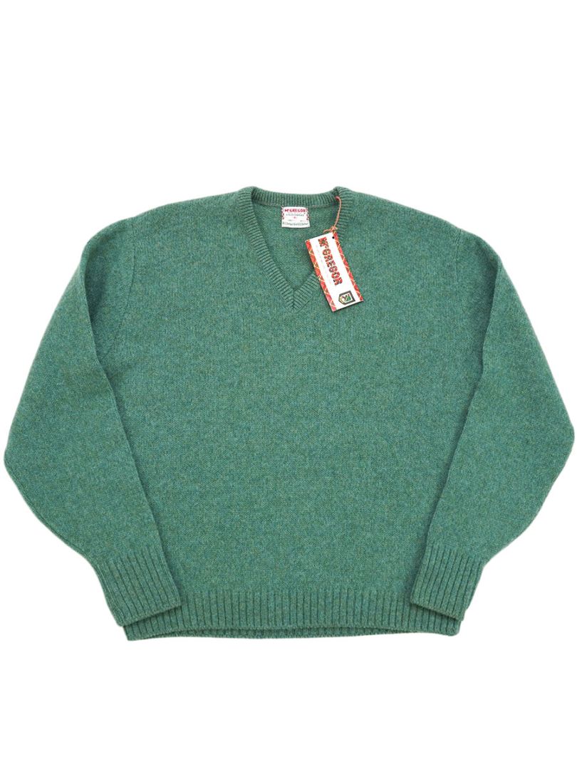 60's～ McGREGOR ウール×モヘア Vネックセーター グリーン 表記(XL