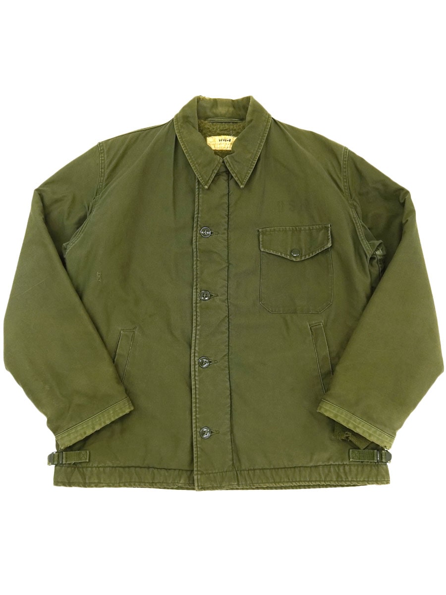 62 U.S.NAVY 初期 三角フラップ A-2 デッキジャケット USNステンシル