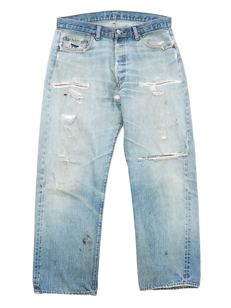 80's Levi's 501 66後期 赤耳 デニムパンツ 味ありリペア 実寸(35x30位