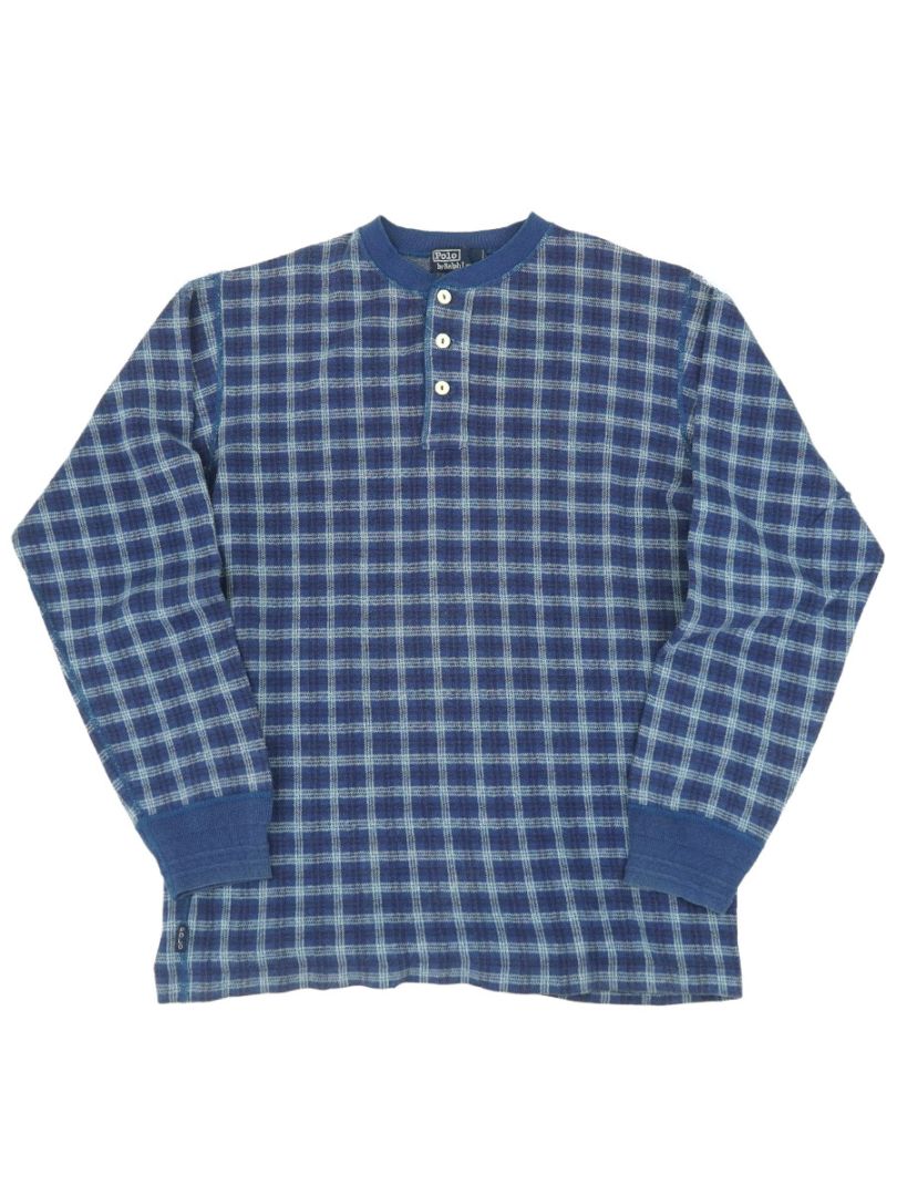 ラルフローレン 好配色チェック 100％コットン ヘンリーネック