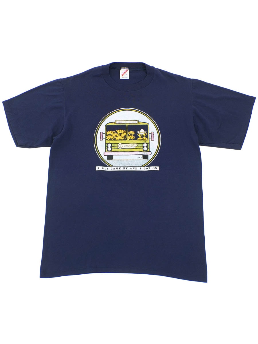 90's JERZEES GRATEFUL DEAD ''A BUS CAME BY AND I GOT ON'' Tシャツ ネイビー 表記(L) DEAD