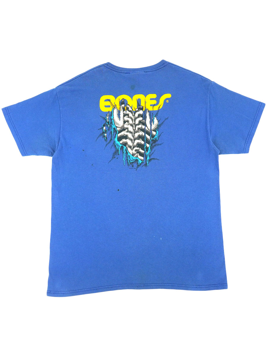 00's POWELL PERALTA ''BONES'' 両面プリント Tシャツ ブルー 表記(L)