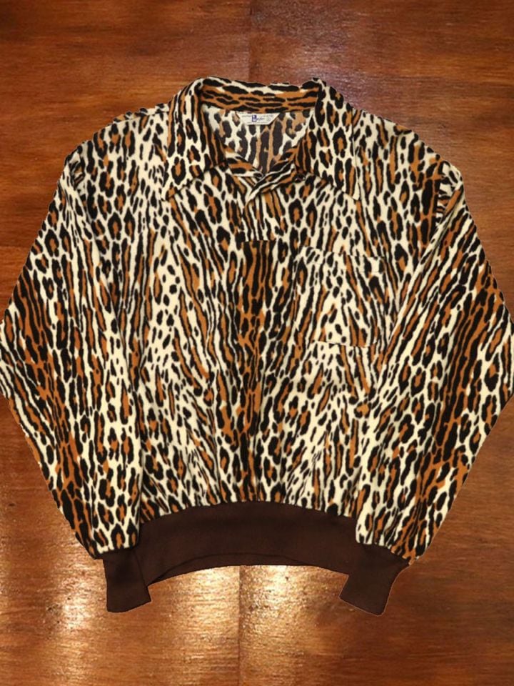 1950s DEAD STOCK , Leifer , LEOPARD , Size L