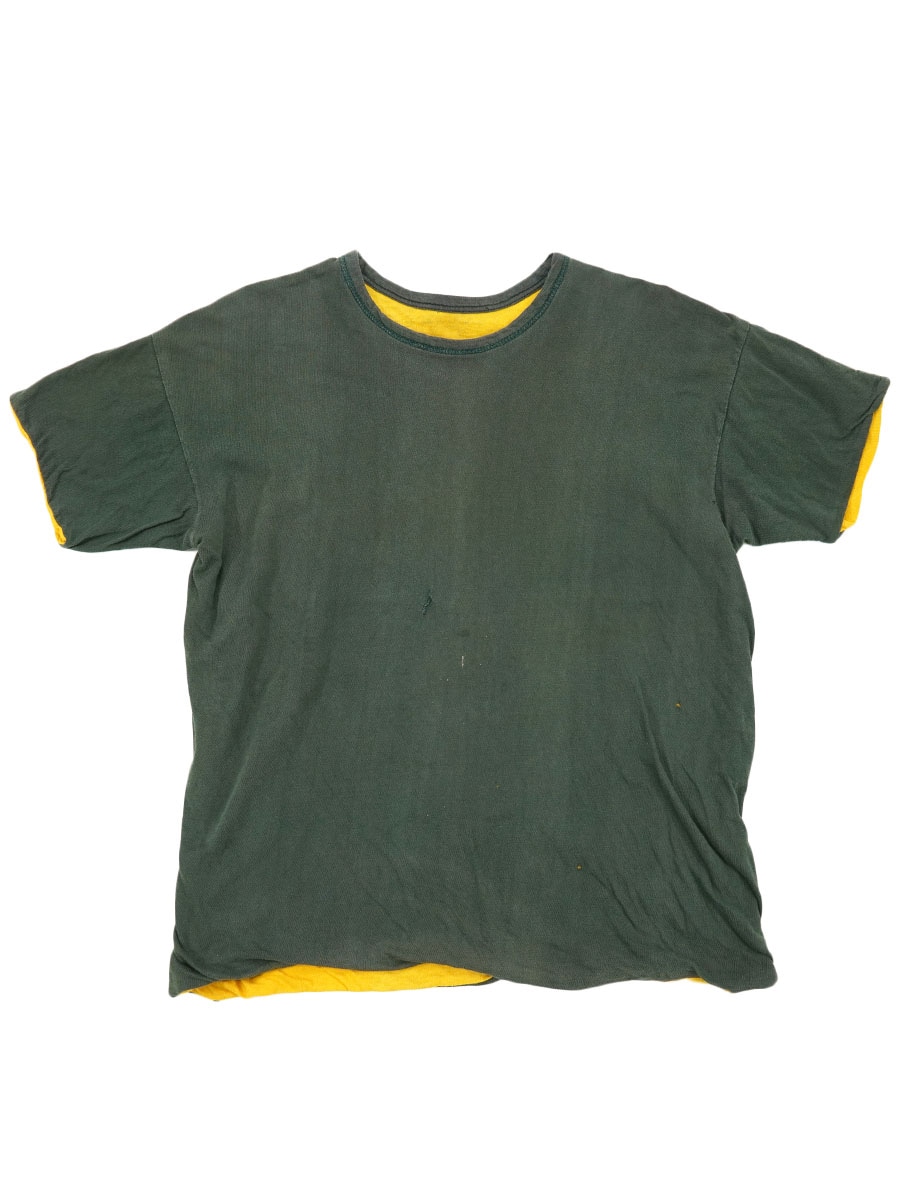 70's バータグ チャンピオン 無地 リバーシブルTシャツ グリーンx