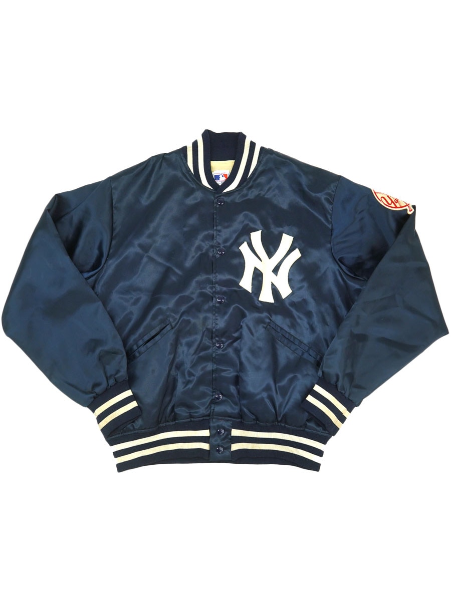 80's FELCO ''NEW YORK YANKEES'' 袖ワッペン付き サテンスタジャン 表記(XL) USA製