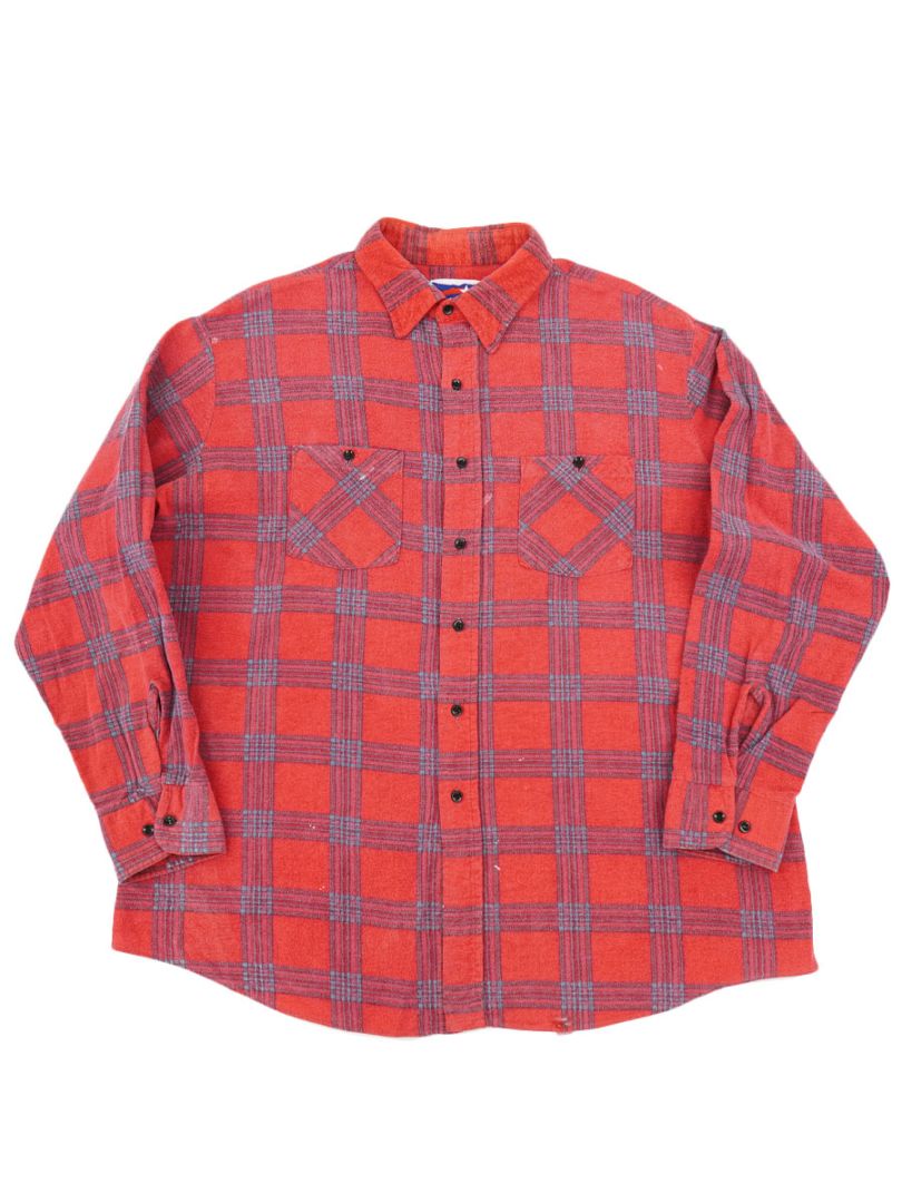 80's～ AMERICAN EDITION プリントフランネルシャツ 表記(XXL) USA製