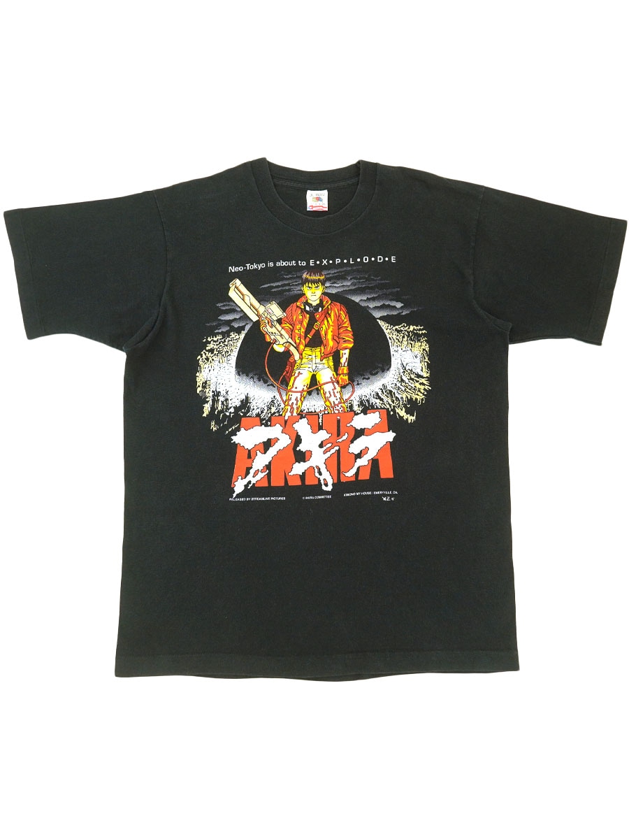 90's FRUIT OF THE LOOM AKIRA ''Neo-Tokyo is about to E・X・P・L・O・D・E'' プリントTシャツ ブラック 表記(L) USA製