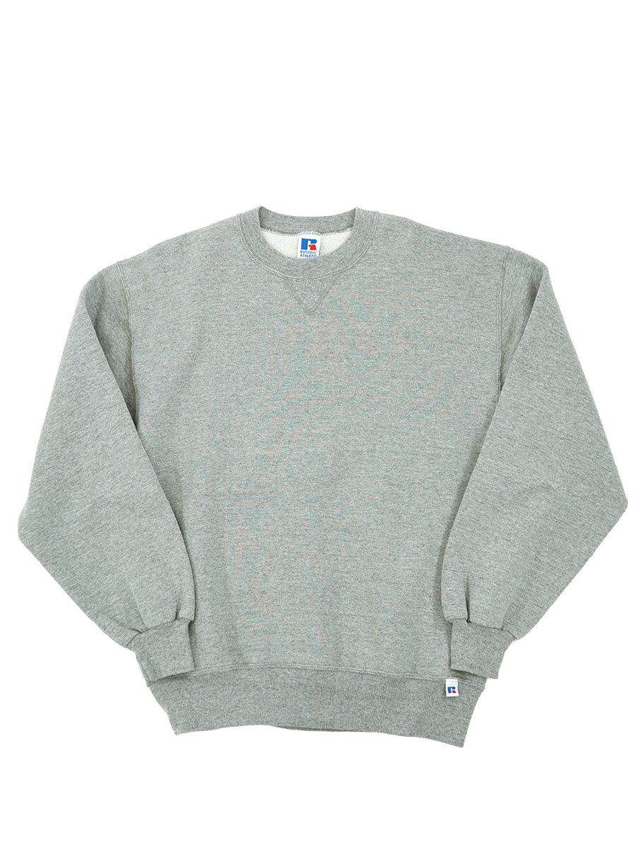 90's RUSSELL ATHLETIC 前V 無地スウェット グレー 表記(L) USA製