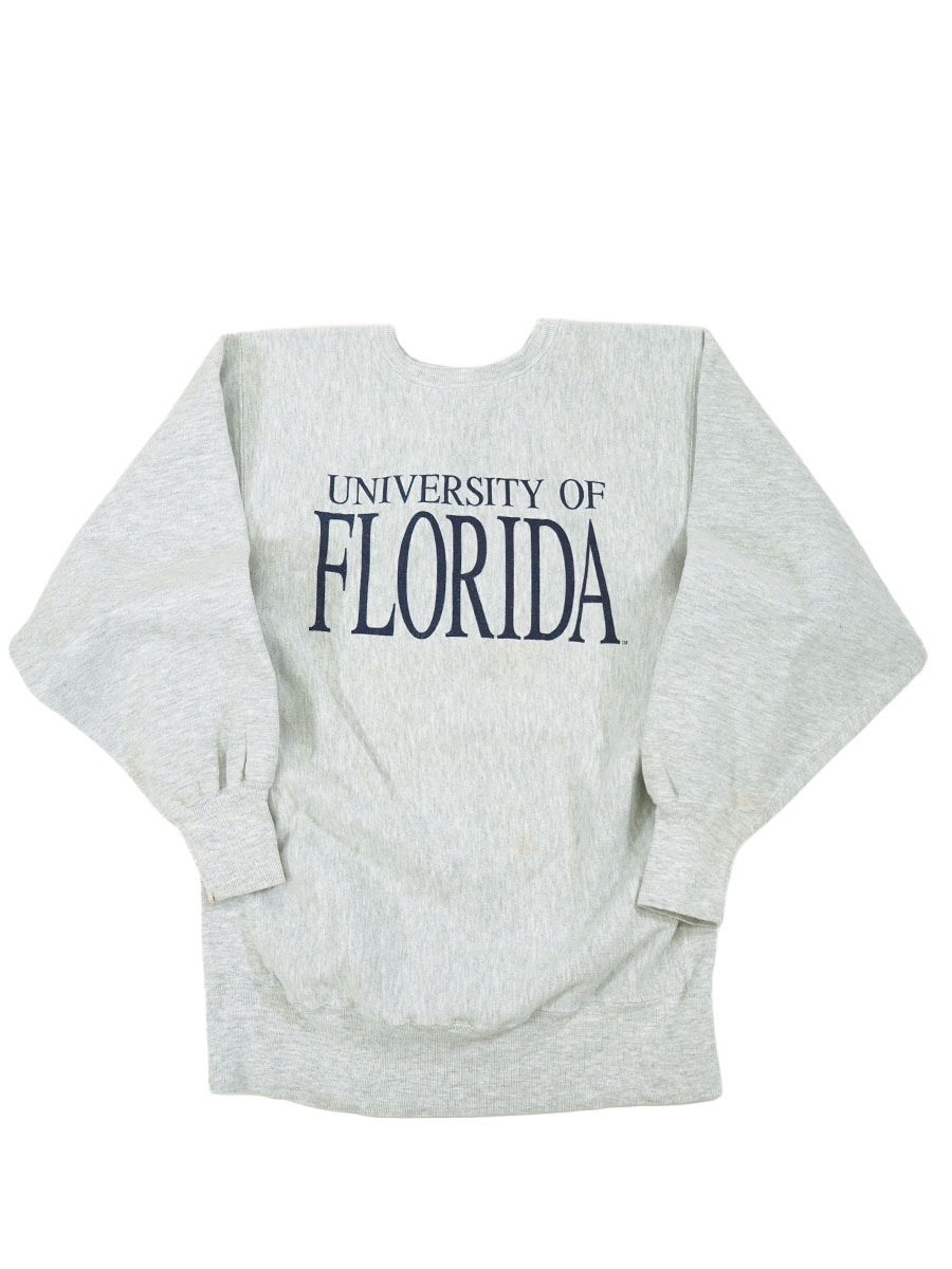 90's 刺繍タグ チャンピオンRW ''UNIVERSITY OF FLORIDA'' グレー 表記
