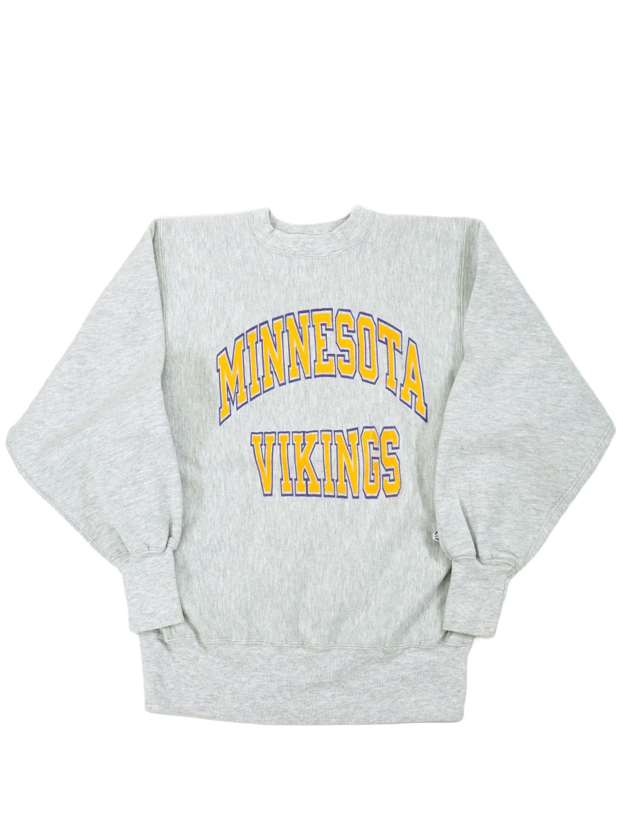 90's 刺繍タグ チャンピオンRW ''MINESOTA VIKINGS'' グレー 表記(L) USA製