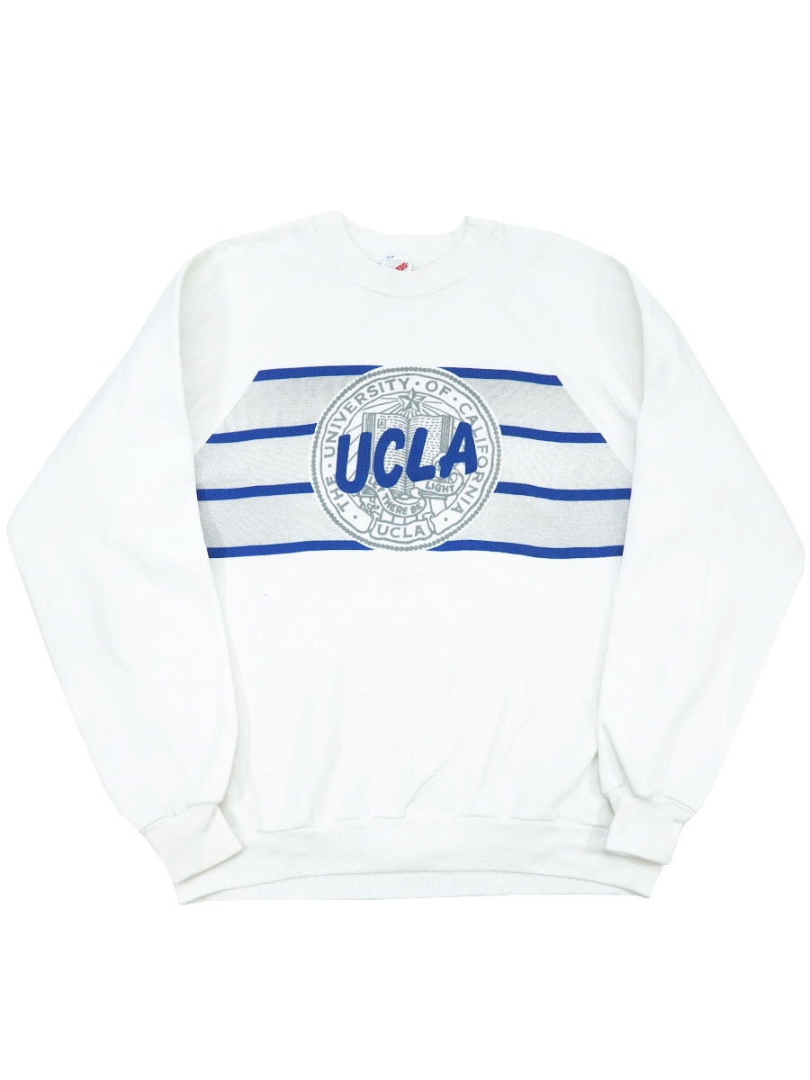 80's JERZEES ''UCLA'' ラグランスリーブスウェット 白 表記(XL)