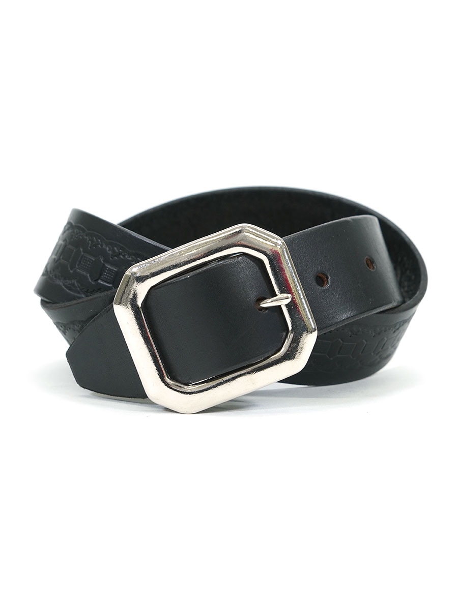 OLD ブラック カービングレザーベルト 表記(32) ①