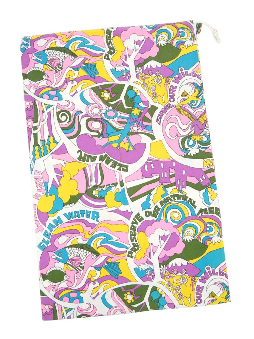 70's ''SAVE OUR WILD LIFE'' オールオバープリント ランドリーバッグ