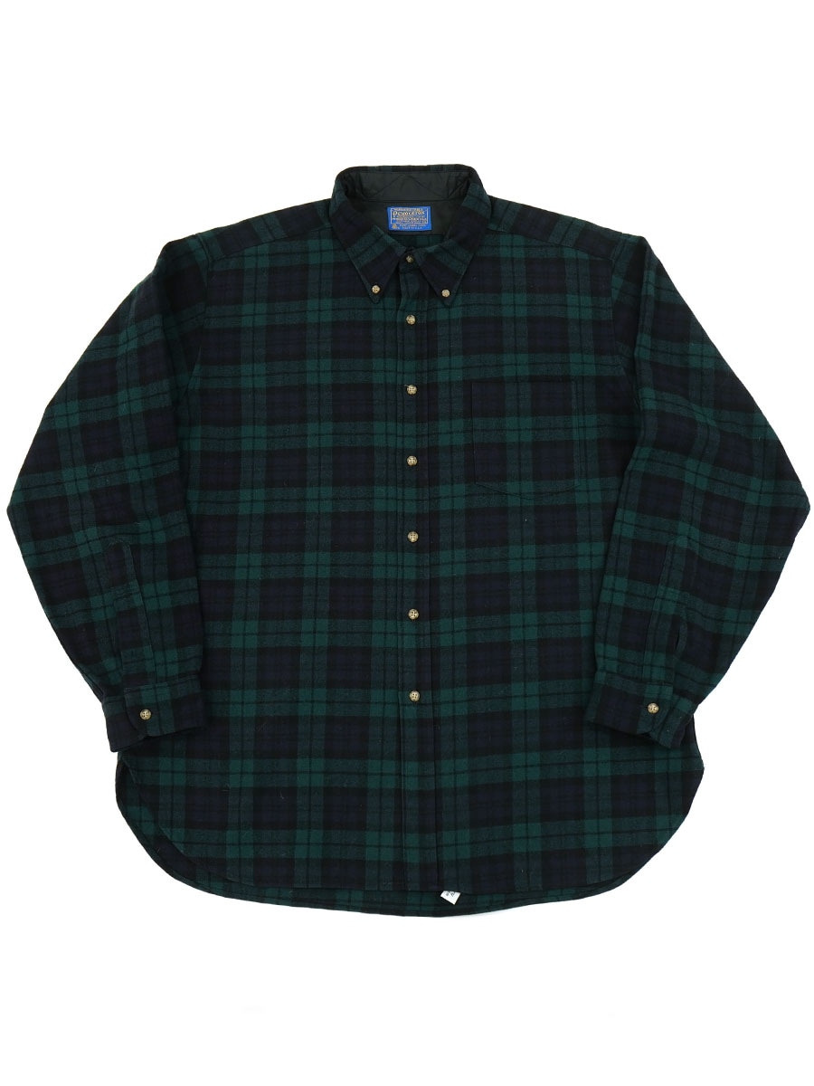 80's ペンドルトン ブラックウォッチ ラウンド B.D.ウールシャツ 表記