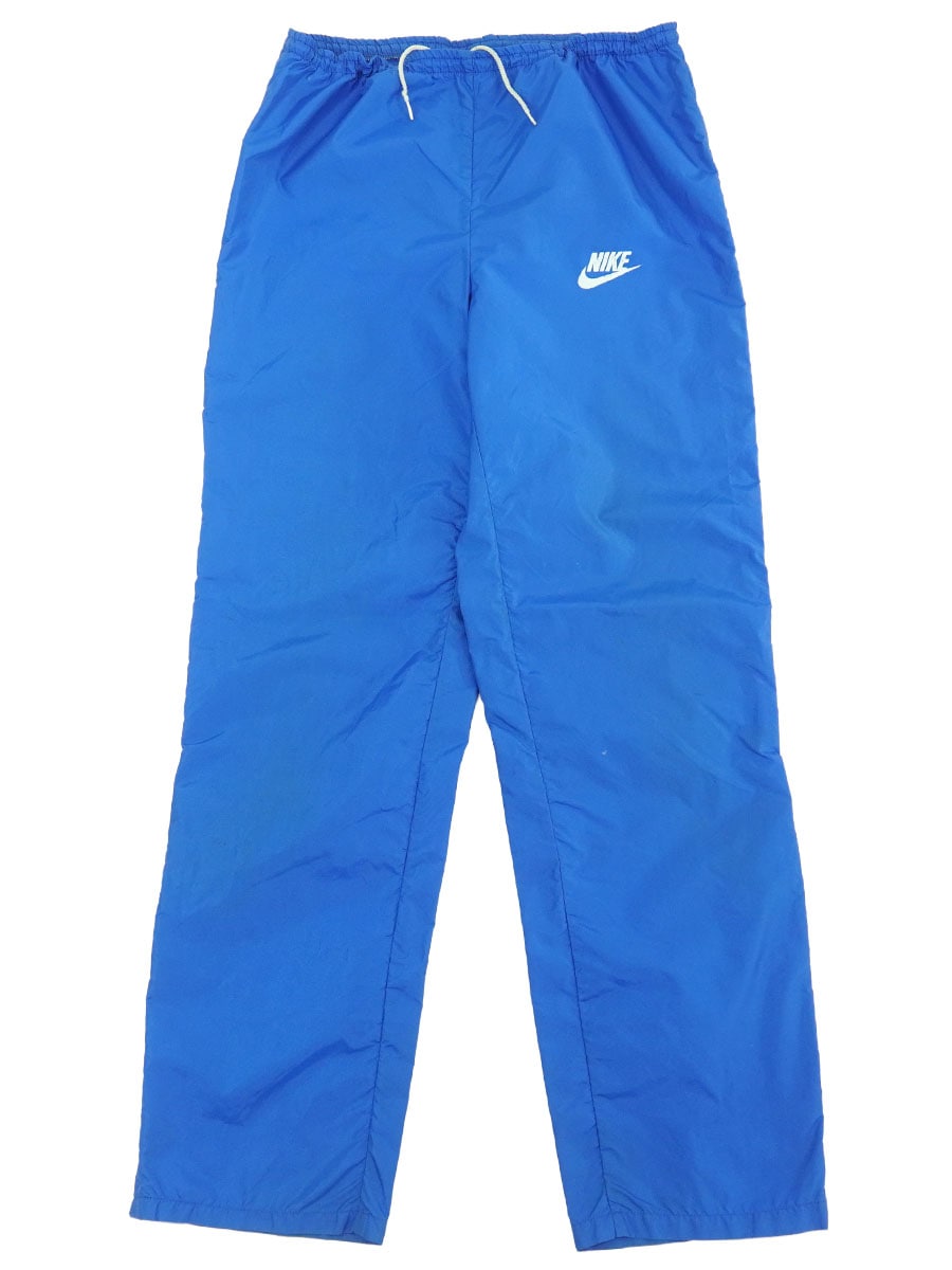 70's オレンジタグ NIKE ロゴ刺繍 ナイロンパンツ ブルー 表記(Women's M) USA製