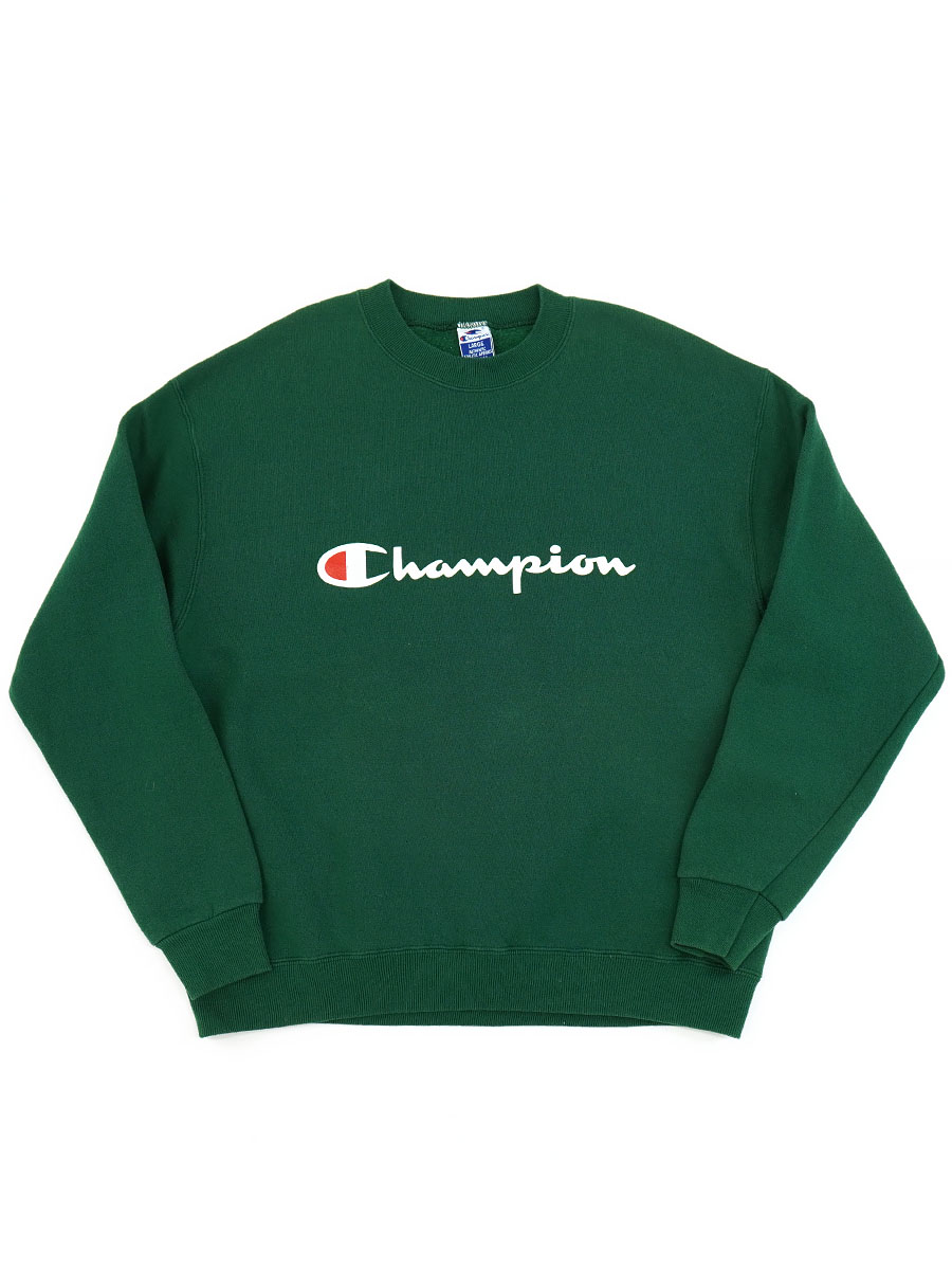 90's チャンピオン スクリプトロゴ プリントスウェット 表記(L) USA製