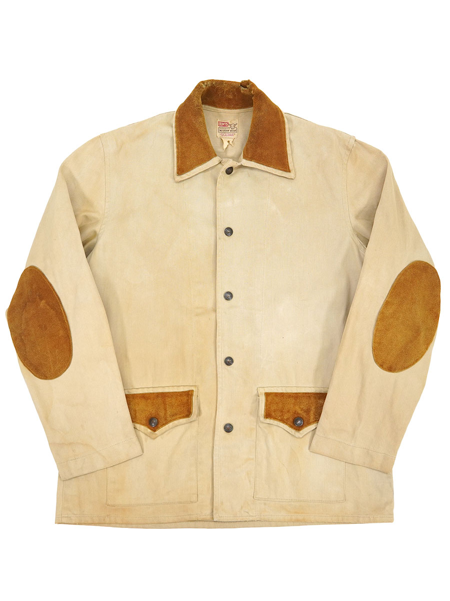 50's Levi's ショートホーン スエード切り替え ピケジャケット 実寸(L