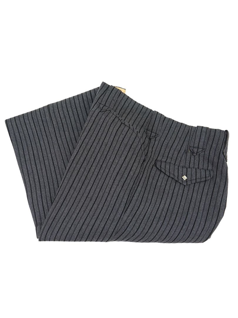 50's Levi's ショートホーン 灰黒ストライプ ウールスラックス 実寸