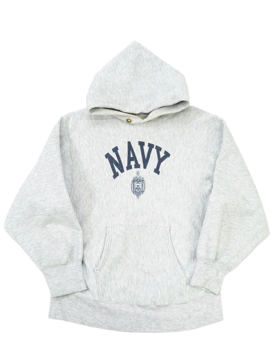 80's プリントタグ チャンピオンRWパーカ ''NAVY'' 染み込み 表記(M) USA製