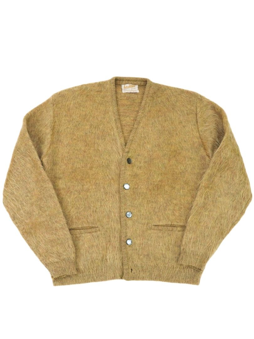 60's Kandahar ウール×モヘア ニットカーディガン ミルクティー 表記(M