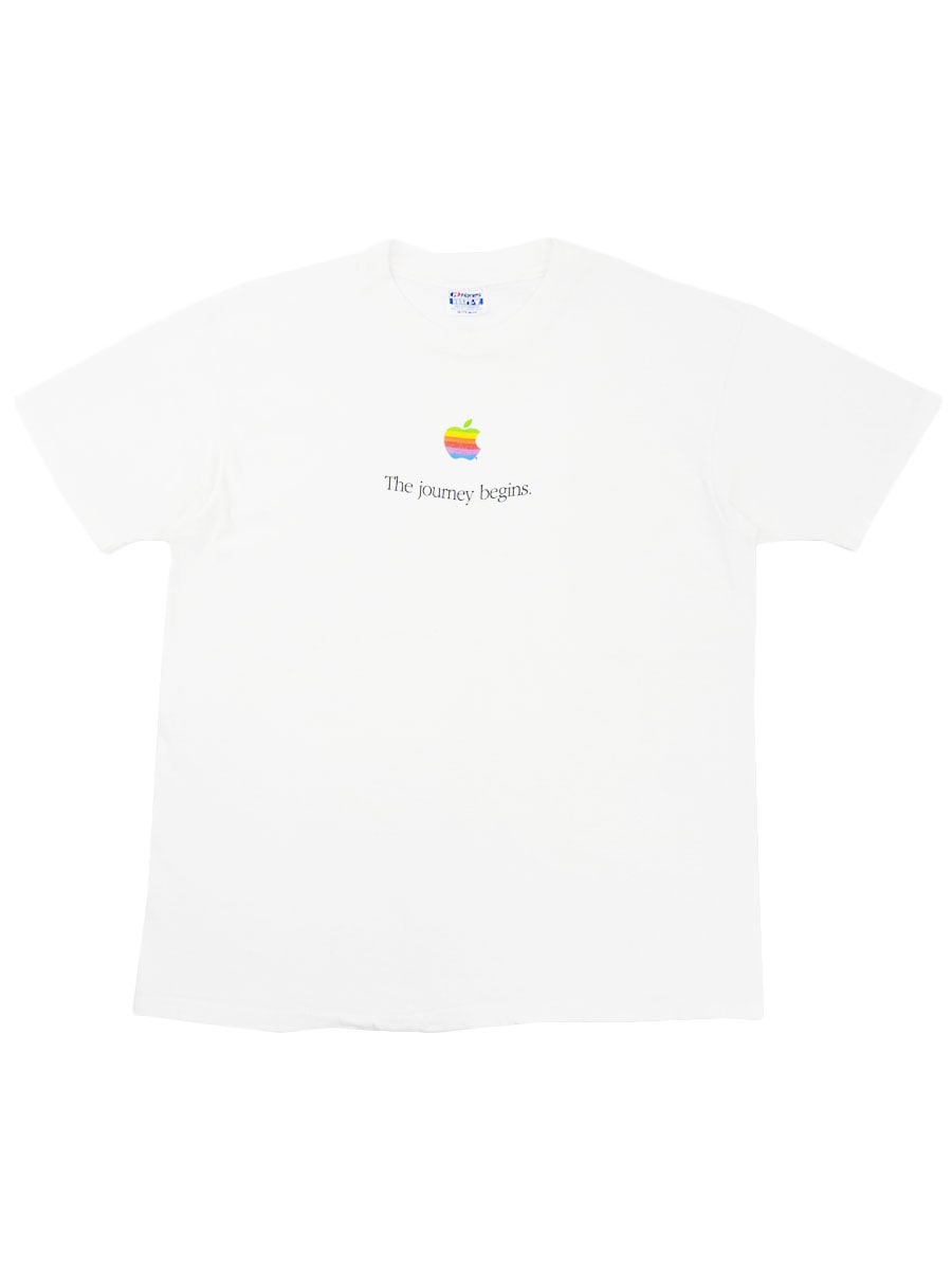 80's～ Hanes Apple ''The journey begins.'' プリントTシャツ ホワイト 表記(XL) USA製