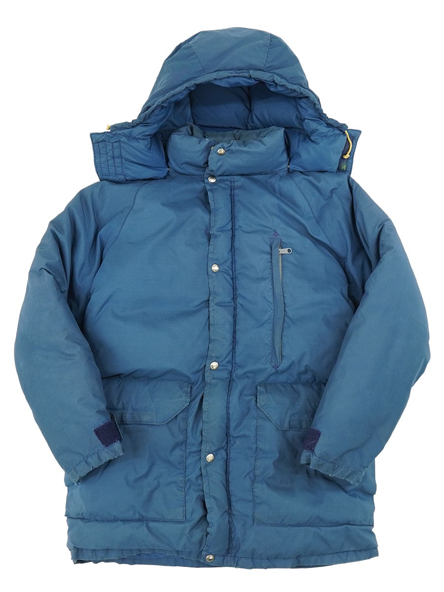 70's 茶タグ THE NORTH FACE セロー ダウンジャケット ネイビー 表記(L) フード付き