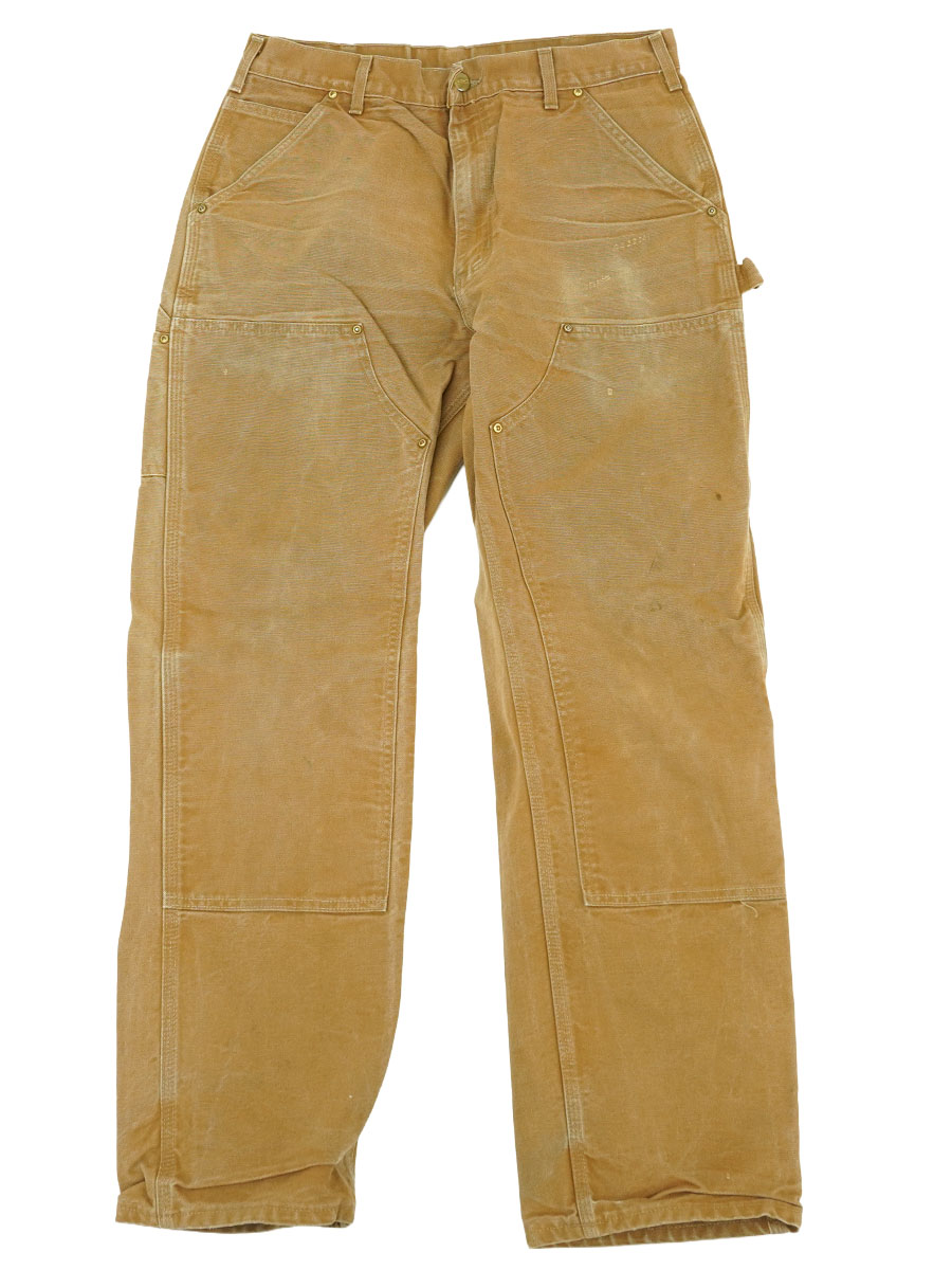 カーハート ダブルニー ダックペインターパンツ ブラウン 表記(33x32) USA製