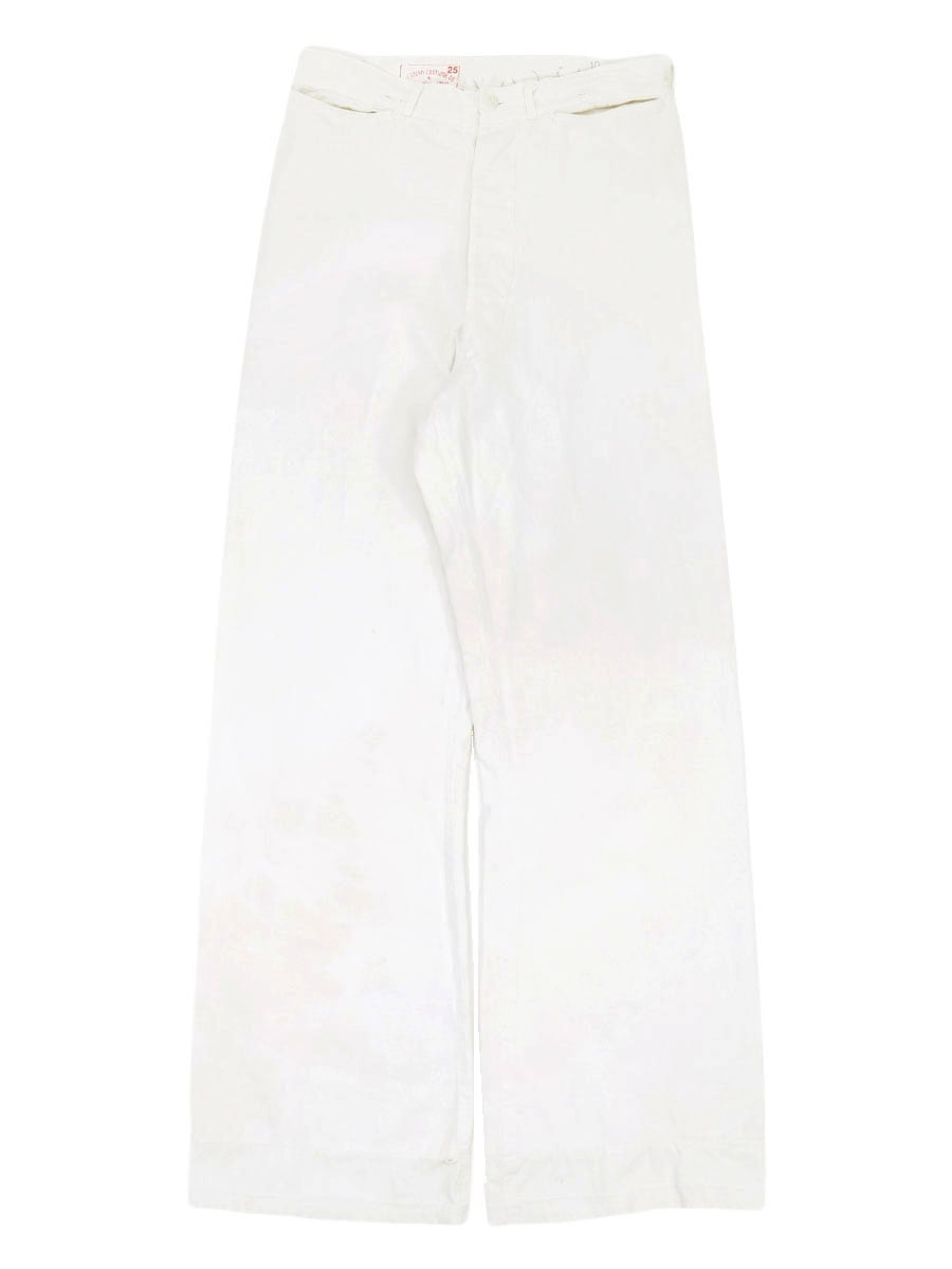 40's U.S.NAVY 巻き コットンセーラーパンツ ホワイト 実寸(29.5x32位