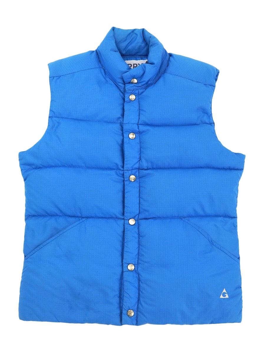 80's GERRY 2ポケ リップストップ ダウンベスト スカイブルー 表記(M